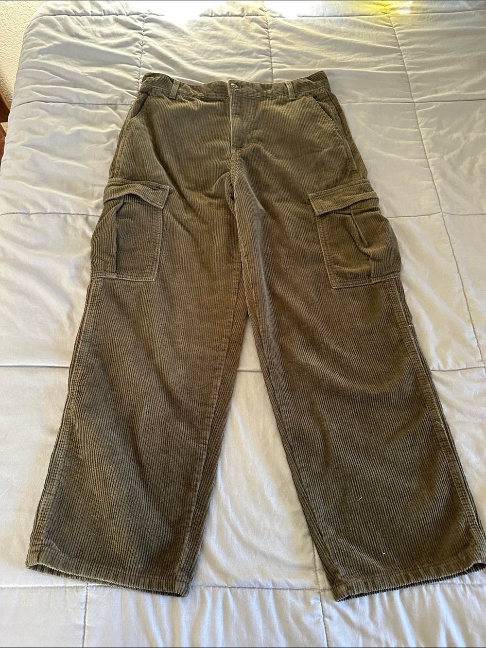 RSQ Men's Olive Corduroy Cargo Pants